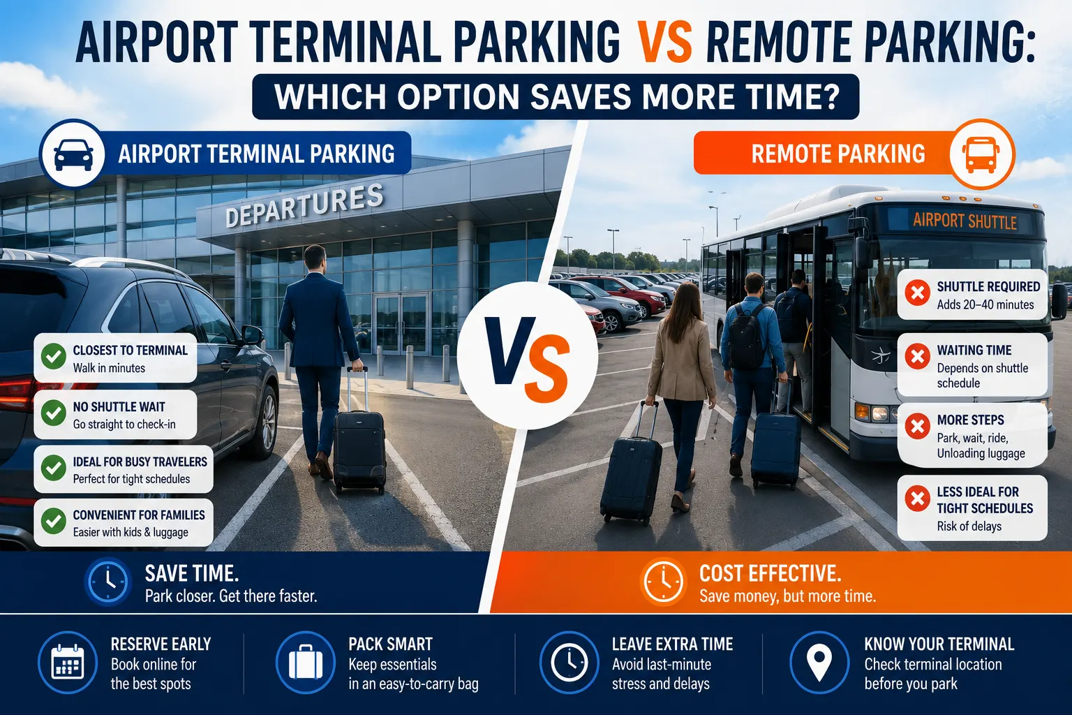 Airport Terminal Parking vs Remote Parking: Which Option Saves More Time?